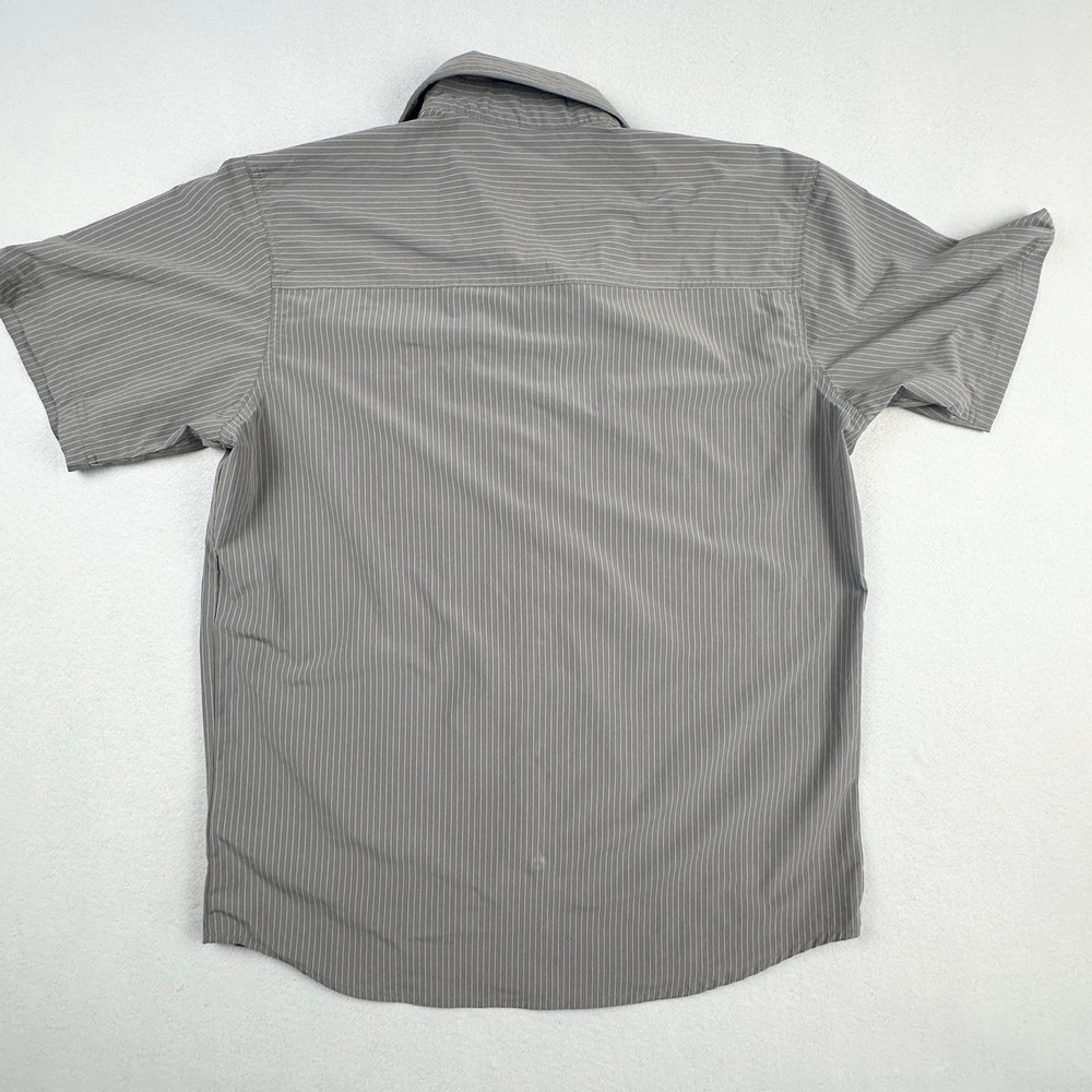 Columbia Short Sleeve Button Up Shirt Mens Large Gray Striped XO0910 Stretch - Picture 5 of 12